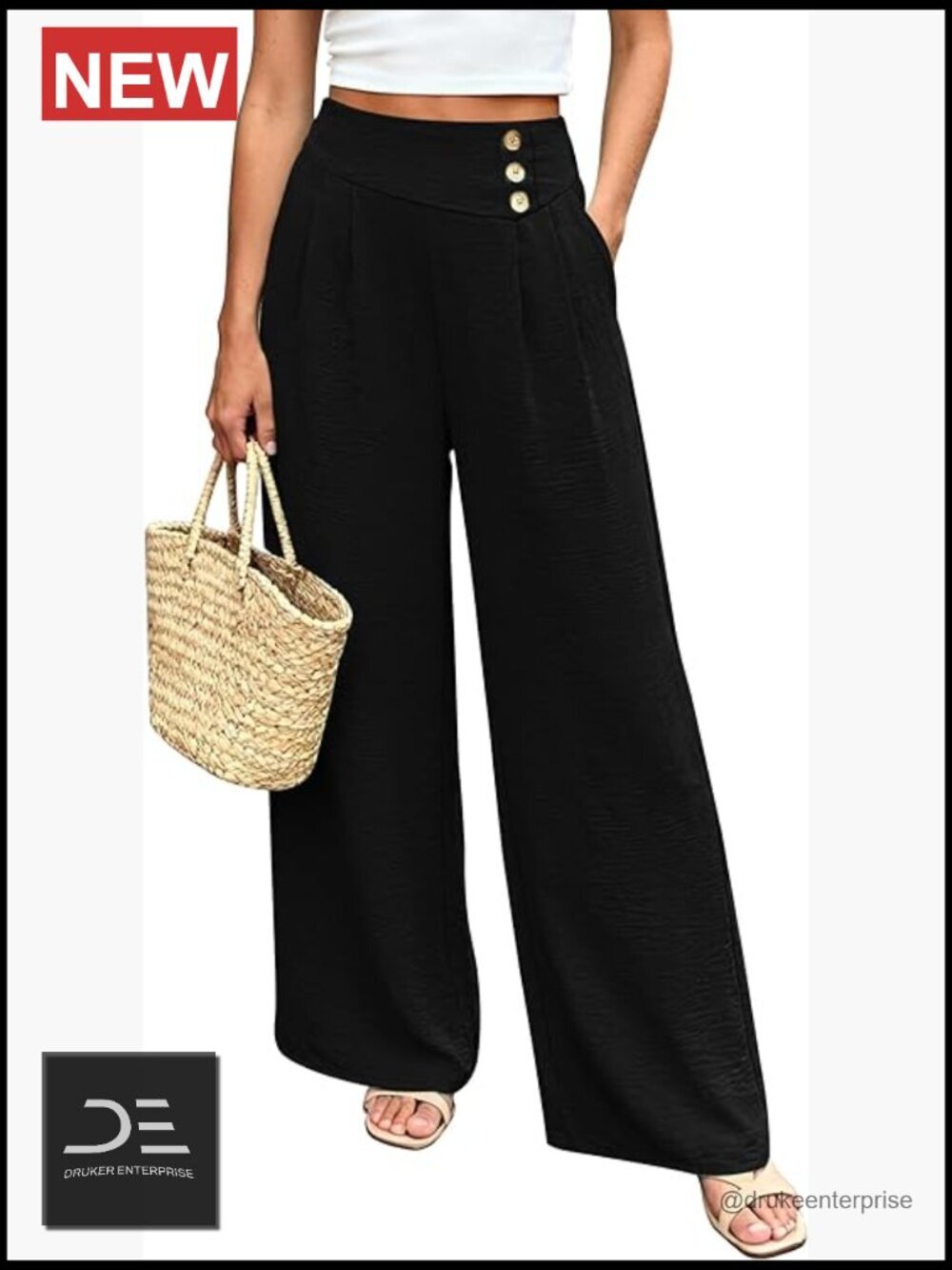 Wide Leg Palazzo Pants Women Dressy High Waisted Summer Flowy Lounge Pant Beach